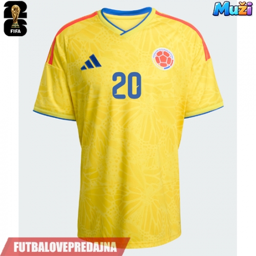 Lacne Muži Futbalové dres Kolumbia Juan Fernando Quintero #20 MS 2026 Krátky Rukáv - Domáci